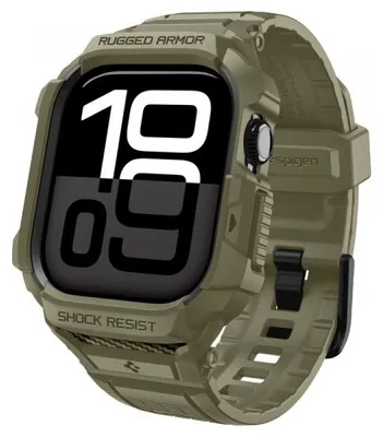 Produktbild von Spigen Rugged Armor Pro 2, Gehäuse + Band, Smartwatch, Khaki, Apple, Apple Watch 10/11 (46mm), Thermoplastische Polyurethane (TPU)