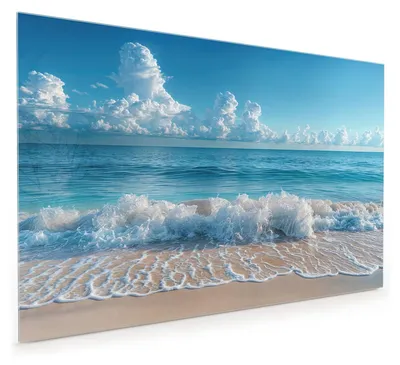 Produktbild von Küchenrückwand Spritzschutz Glas mit Motiv Meereswellen 40 x 40 cm
