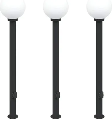 Obrázok produktu pre Stĺpikové svetlá so zásuvkou 3 ks 120 cm čierne IP44