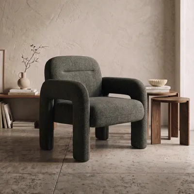 Zdjęcie produktu dla HOMLA Fotel ALVIRO oliwkowy 78x76x81 cm