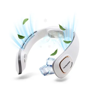 Obrázok produktu pre Vulpes Ventilátor na krk, mini ventilátor, prenosný ventilátor na tvár, USB dobíjanie, dobíjateľný, 3 rýchlosti