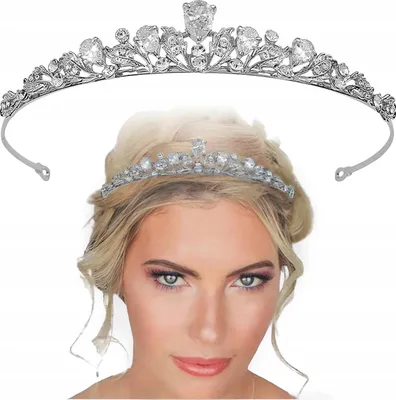 Immagine prodotto di Diadema da sposa con corona in argento, zirconi e cristalli