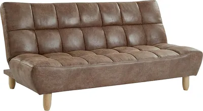 Produktbild von 3-Sitzer Sofa mit Schlaffunktion Schlafsofa aus gealterter Mikrofaser - ESTEBAN - vintage brown