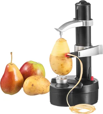 Produktbild von Topchances Elektrischer Kartoffelschäler Apfelschäler Gemüseschäler Obstschäler Elektro Schäler für Obst & Gemüse, Edelstahl-Klinge (Schwarz)