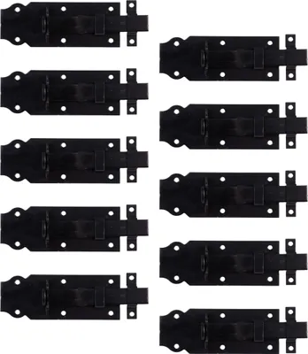 Produktbild von Alberts 869687 Schlossriegel - verzinkt - schwarz - kunststoffbeschichtet - gerade - mit Schlaufe - 120 mm, 10er Set