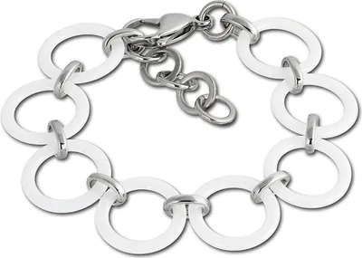 Produktbild von Amello Circle Armband silber weiß Damen Schmuck Edelstahl Keramik D2ESAX14W