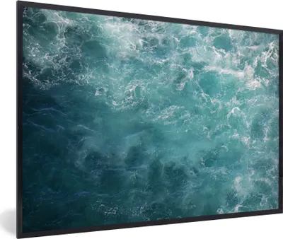 Produktbild von MuchoWow® MuchoWow® Gerahmtes Poster Meer - Wasser - Türkis 90x60 cm - Poster mit zchwarzem Bilderrahmen - Fotorahmen - Foto-Plakat