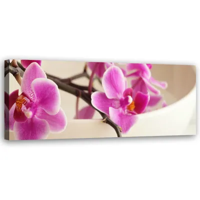 Produktbild von Leinwandbild Rosa Orchidee 120x40 Feeby Rosa bild für die wand bereit zum aufhängen