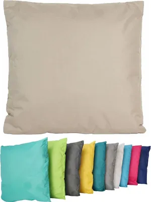 Produktbild von Outdoor Lounge Kissen 45x45cm Dekokissen Inkl. Füllung Wasserfest Sitzkissen Garten Stuhl Lotus Effekt , Farbe:Taupe