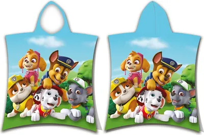 Obrázok produktu pre Nick Junior Paw Patrol kúpacie pončo s kapucňou Skye, Marshall, Rubble, Chase, Tracker viacfarebné 50 x 115 cm