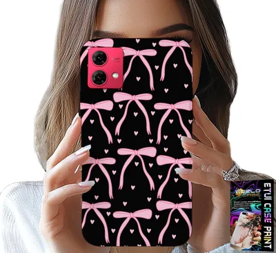 Obrázek produktu pro Pouzdro pro Motorola Edge 40 Neo - černé a růžové stuhy
