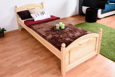 Produktbild von Einzelbett / Gästebett Kiefer massiv Vollholz natur 82, inkl. Lattenrost - 80 x 200 cm