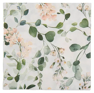 Image de Clayre & Eef - Lot de 20 serviettes en papier, 33 x 33 cm, blanc