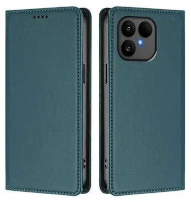 Produktbild von Handyhülle für Fairphone 6, Kunstleder Klapphülle Stoßfeste Magnetische Hülle mit Ständer Grün