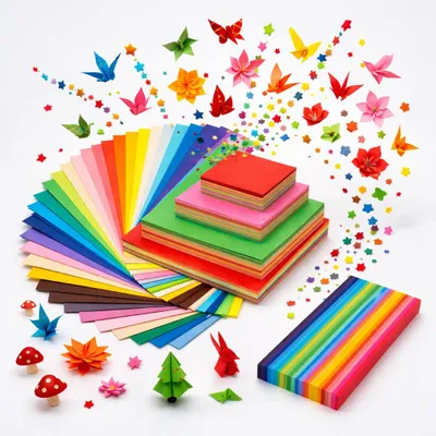 Origami-Papier-Set, 1750 Blatt, 20 Farben, 7–20 cm