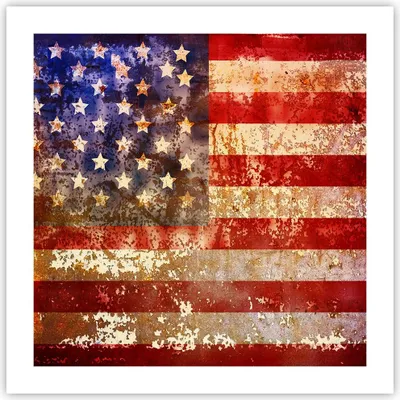 Produktbild von Poster - Poster ohne Rahmen - Amerika Flagge national patriotisch - 50x50 cm - Wand Bild - Wanddeko - Wandbilder - Kunstposter - Wandposter - Bilder - Kunstdruck - Wandbild - P2XAC50x50-3084