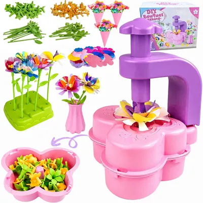 Productafbeelding van DIY bloemenknutselset voor kinderen, bloemenmachine en bloemenboeket set, 187-delig