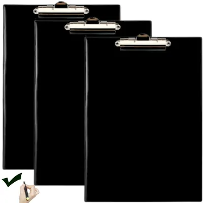 Produktbild von Biurfol Clipboard A4 schwarz Schreibblock mit Klemme 3 Stück