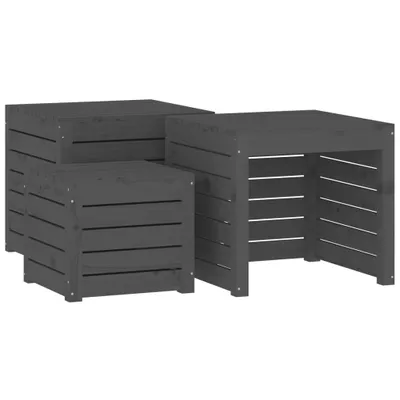 Image de vidaXL Ensemble de 3 boîtes de jardin Gris Pin massif