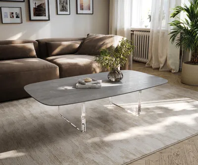 Produktbild von DELIFE Couchtisch Edge Boot 135x80 cm Keramik Beton Grau Lumia Acryl