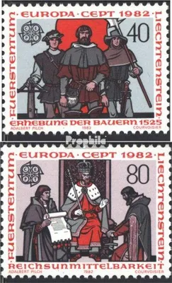 Produktbild von Briefmarken Liechtenstein 1982 Mi 791-792 (kompl.Ausg.) gestempelt Europa