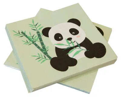 Produktbild von 20 Panda Papierservietten 33 x 33 cm Pastellgrün -