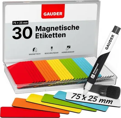 Zdjęcie produktu dla Paski magnetyczne do pisania - do tablic - 10 sztuk - wielokolorowe
