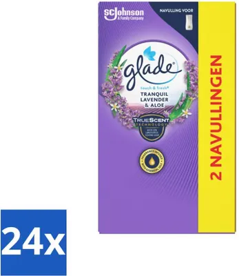 Produktbild von Glade - Touch & Fresh Nachfüller - Tranquil Lavender & Aloe - 2 × 10 ml - Vorteilspack - 24 Stücke