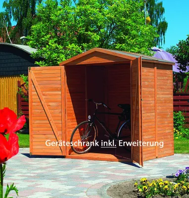 Produktbild von Gartenschrank promadino Rhön 174 x 82 x 210 cm braun