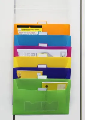 Produktbild von Organisatiemap für A4, 7 Fächer, transparent | Kompakter Schrank mit Tür und Haken für Wände und Türen