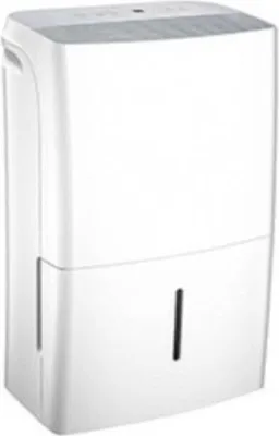 A white dehumidifier is shown against a white background.