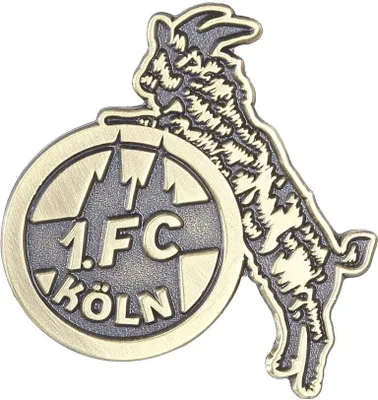 Produktbild von 1. FC Köln Pin „Retro Logo" antikgold, 26 mm