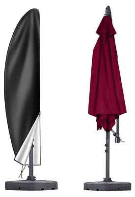 Immagine prodotto di Copertura protettiva impermeabile per ombrellone, adatta a ombrelloni con diametro di 350-400 cm, colore nero, realizzata in tessuto Oxford 420D, dimensioni 280x30x81/45 cm