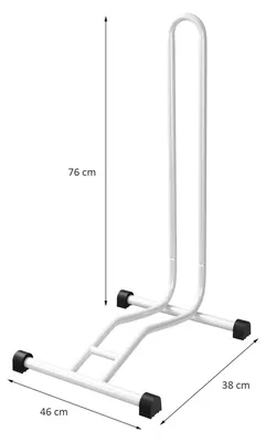 Produktbild von 2x WELLGRO Fahrradständer - Stahl, sicherer Stand - Farbe schwarz, weiß oder silber wählbar, Farbe:Weiß