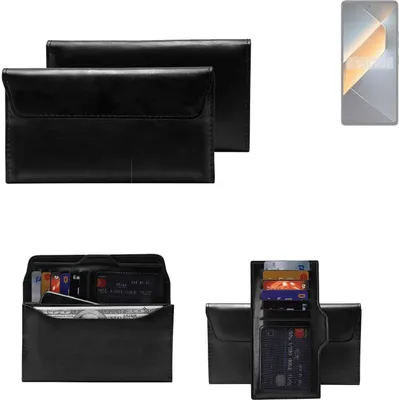 Produktbild von K-S-Trade Handy Hülle kompatibel mit Tecno Pova 6 Pro Schutz Hülle Tasche Schutz Case Handytasche Kunstleder schwarz, 1x
