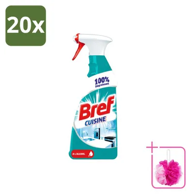 Produktbild von 20 x Bref Küchen-Reinigungsspray - Fettlöser mit Alkohol - 750 ml - Sparpackung - 20 Stücke