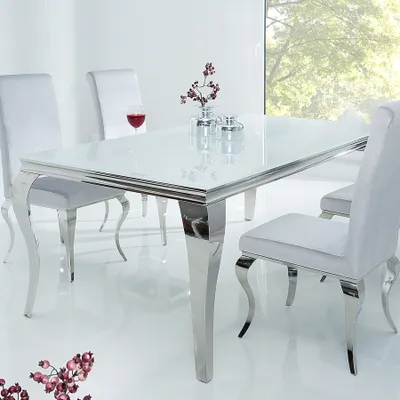 Obrázek produktu pro Moderní stůl Barock 180 cm bílé sklo