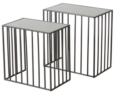Produktbild von Beistelltische aus Metall JORIS, mit Spiegelplatte, 2er-Set