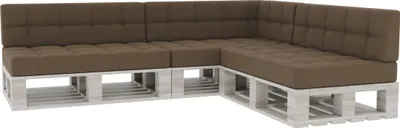 Produktbild von Palettenkissen, Palettenauflagen Sitzkissen Rückenlehne Gesteppt PFG 3xSet (Sitzkissen 120x80 +Rückenlehne 120x40), Hellbraun)