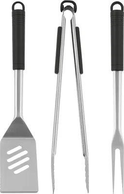Image de alpina Set de couverts à barbecue 6 pièces - Accessoires BBQ avec spatule, pince à barbecue et 4 piques - Nylon et acier inoxydable