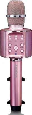 Produktbild von Lenco BMC-090PK - Karaoke Mikrofon mit Bluetooth® - 5 Watt RMS Lautsprecher - Integrierter Akku - Lichteffekte - Handyhalter - USB/SD - Pink