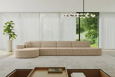 Produktbild von ALTDECOR Ecksofa in L-Form MARI-L3 - 413x171x79,5 cm Braun - Corner Sofa Bett Eckcouch Couch Wohnlandschaft Cauchsofa
