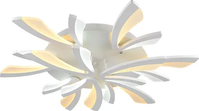 A modern LED ceiling light with a flower-like design.