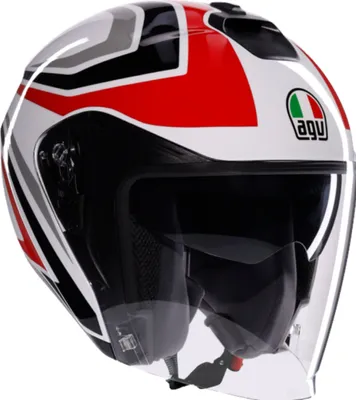 Image de AGV Irides Tolosa casque jet, blanc/rouge/noir, S (55/56)