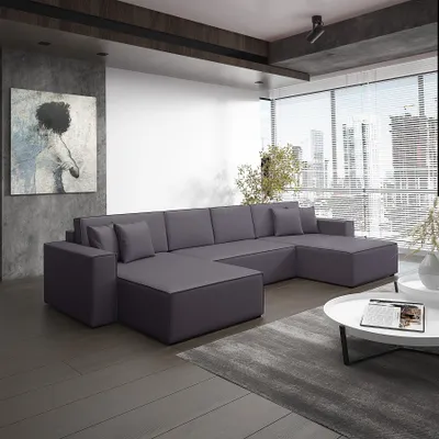 Produktbild von Wohnlandschaft Schlafsofa Sofa CONOR Kunstleder Grau