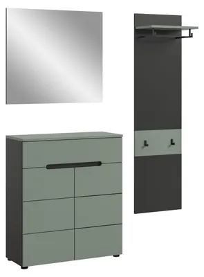 Produktbild von Garderoben-Set Canu 5 | Basalt grau / Smoke Green | 3-teilig