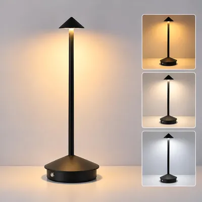 Produktbild von LED Nachttischlampe Kabellose Dimmbare LED Tischleuchte Tischlampe, Stufenloses Dimmen in drei Farben, Tragbare USB Aufladbar kabellose lampe, Schwarz