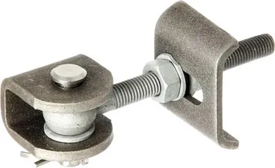 Image de Alberts 412074 Paumelle de porte, pour ouverture à 180°, vis et écrous galvanisés à chaud, boulon et goupille en acier inoxydable, filetage M12