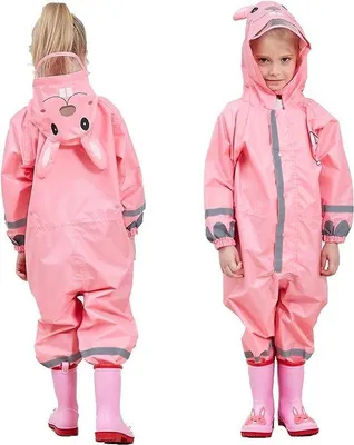 Produktbild von Famanu Regenjacke Kinder mit Kapuze - Leicht, Wasserdicht, Rosa, 3-5 Jahre