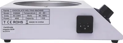 Obrázek produktu pro Elektrický temperovač čokolády – tavicí nádoba na čokoládu – nastavitelná teplota 30–85 °C – výkon 40 W – AC 220–230 V, 50–60 Hz – jedna nádoba – černá barva